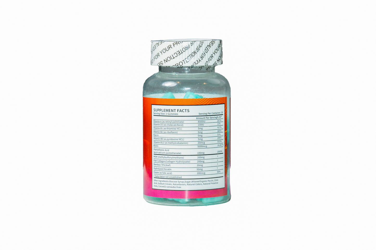 علكات فيتامينات للشعر - تعزيز نمو الشعر وكثافته مع 60 علكة بتوت أزرق