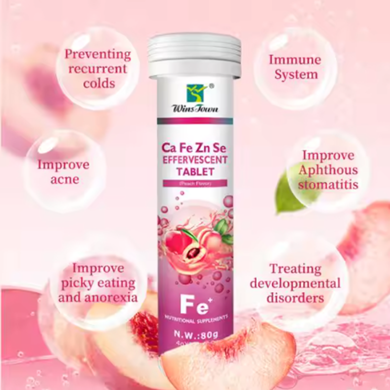 WinsTown Ca•Fe•Zn•Se Effervescent – وينزتاون أقراص فوّارة متعددة المعادن