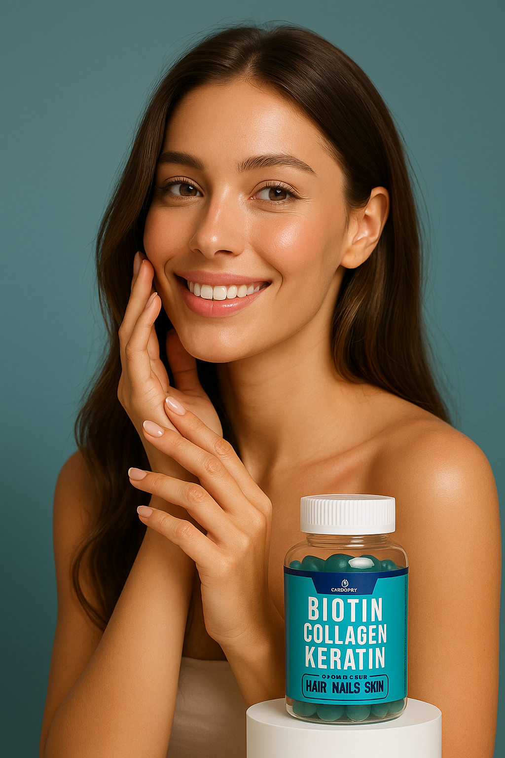 Chlorovit Biotin + Collagen + Keratin Gummies: Hair, Skin & Nail Beauty Support – علكات بيوتين + كولاجين + كيراتين من كلوروفيت: دعم جمال الشعر والبشرة والأظافر