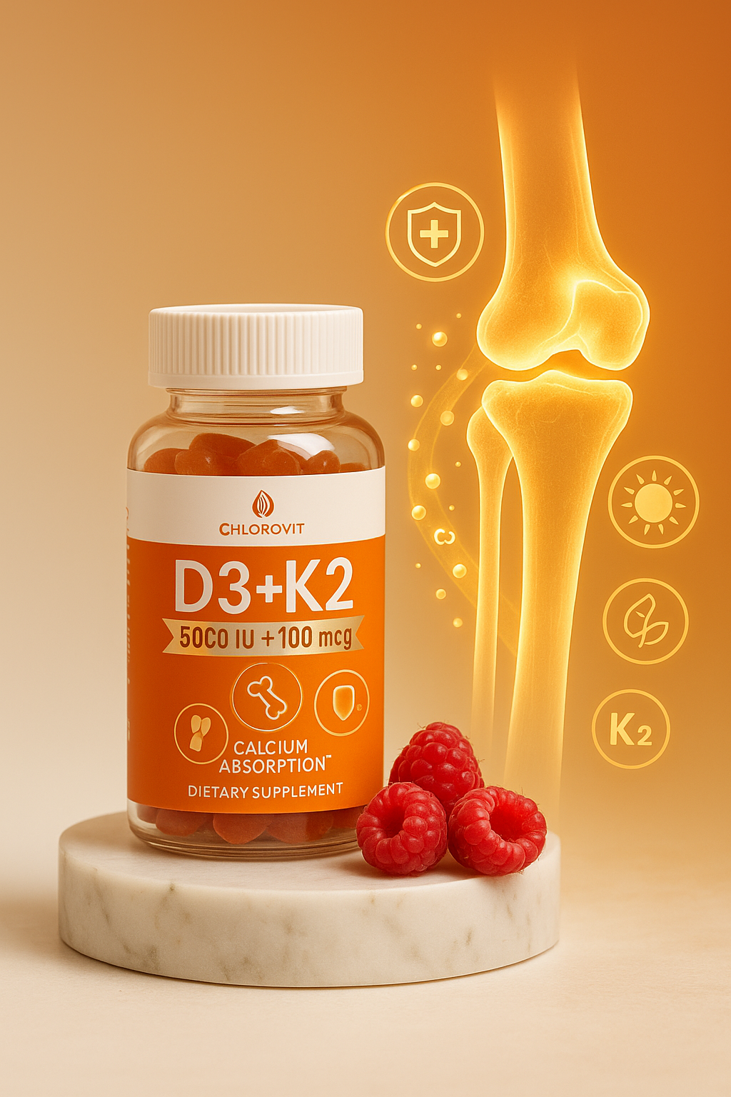 Chlorovit D3+K2 Gummies - كلوروفيت علكات D3+K2