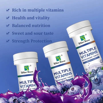 Wins Town Multiple Vitamins Effervescent – وينز تاون أقراص فيتامينات فوّارة متعددة نكهة التوت الأزرق