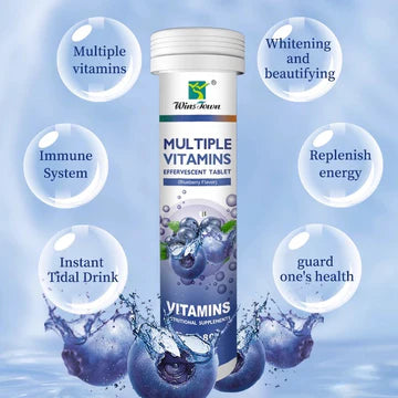 Wins Town Multiple Vitamins Effervescent – وينز تاون أقراص فيتامينات فوّارة متعددة نكهة التوت الأزرق