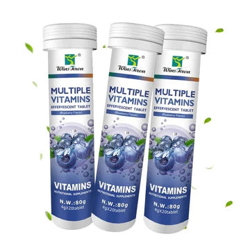 Wins Town Multiple Vitamins Effervescent – وينز تاون أقراص فيتامينات فوّارة متعددة نكهة التوت الأزرق