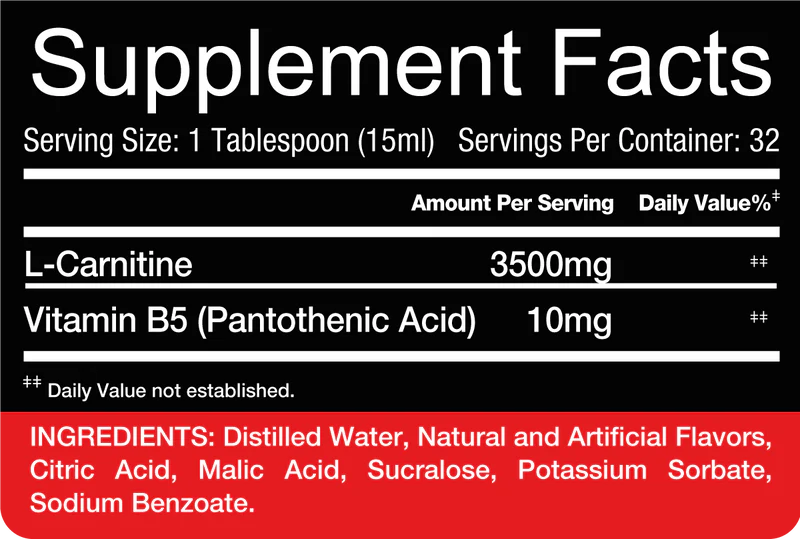 ريد ريكس كارنيتين سائل 3500 مجم - جرعات سائلة 32 حصة | RedRex Liquid L-Carnitine