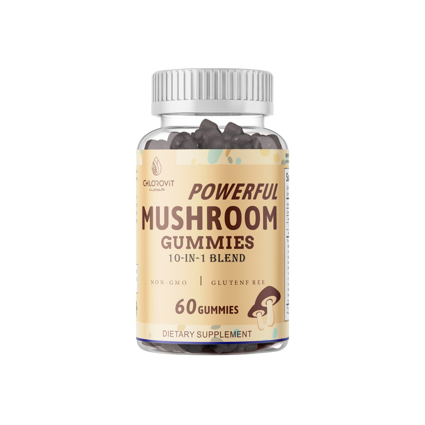 كلوروفيت Gummies فطر 10×1 – مزيج الفطر الفائق لدعم المناعة والطاقة | ChloroVit Powerful Mushroom Gummies – 10-in-1 Functional Blend