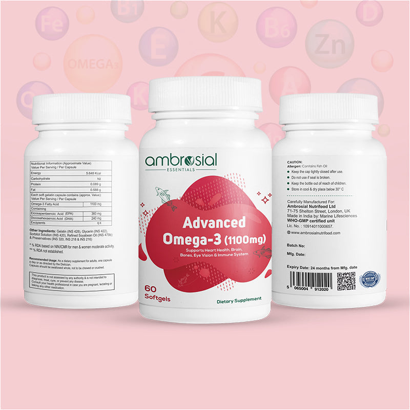كبسولات أوميغا 3 للقلب والدماغ (Omega 3) – EPA 360 + DHA 240 | 60 كبسولة