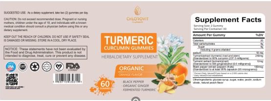 علكات الكركم من Chlorovit (Turmeric Gummies) – دعم المفاصل والمناعة ومضاد للالتهابات | 60 حبة