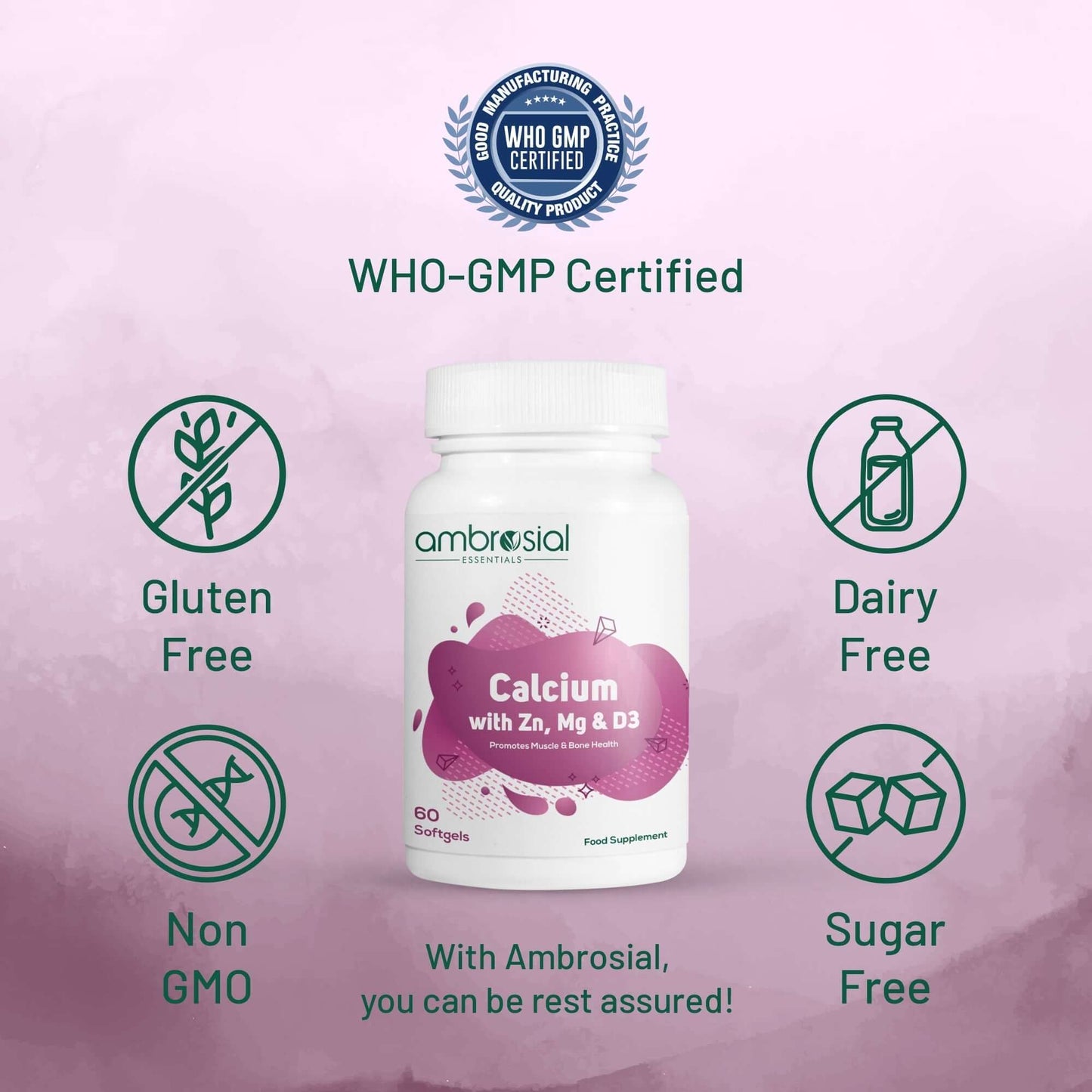 كالسيوم مع مغنيسيوم وزنك وفيتامين D3 لدعم العظام والمفاصل