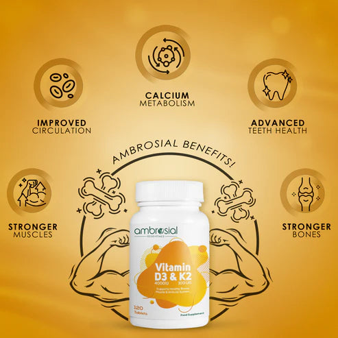 فيتامين D3 + K2 من أمبروزيل – Ambrosial Vitamin D3 & K2 4000IU + 100µg