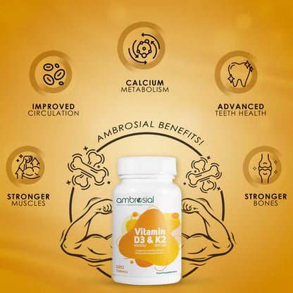 فيتامين D3 + K2 من أمبروزيل – Ambrosial Vitamin D3 & K2 4000IU + 100µg