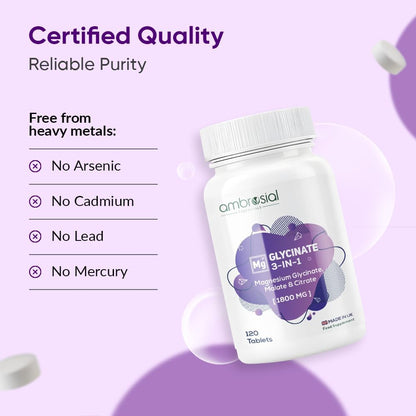 مغنيسيوم غليسينات 3 في 1 من أمبروزيل – Ambrosial Magnesium Glycinate 3-in-1 Complex [1800 mg]