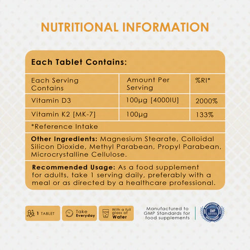 فيتامين D3 + K2 من أمبروزيل – Ambrosial Vitamin D3 & K2 4000IU + 100µg