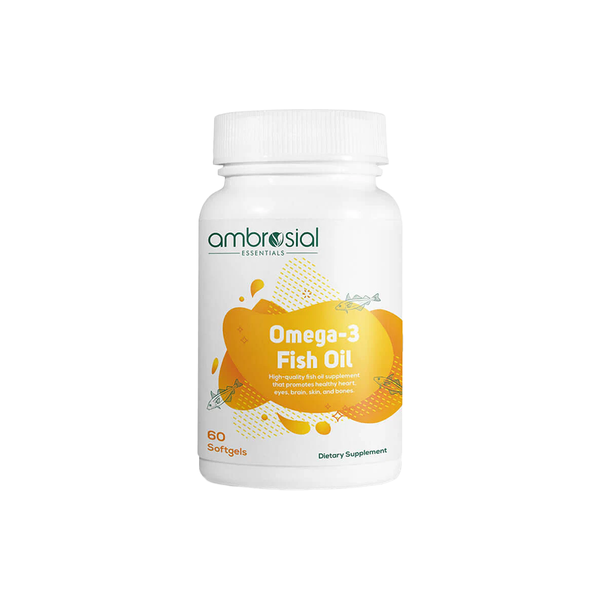Ambrosial Omega-3 Fish Oil 1000mg – أوميغا 3 دعم القلب والدماغ | 60 كبسولة