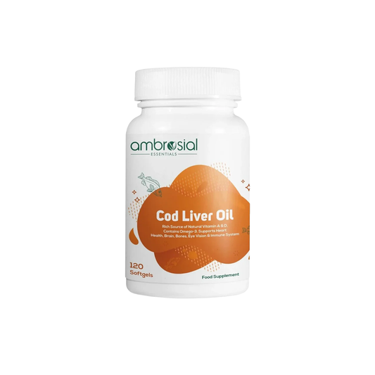 Ambrosial Cod Liver Oil 300mg – A Dزيت كبد سمك القد 300 مجم أوميغا 3 فيتامين