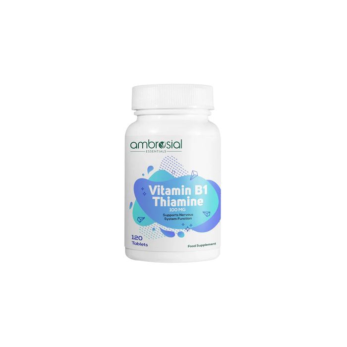 Ambrosial Vitamin B1 Thiamine 100mg – فيتامين B1 ثيامين 100 مجم للطاقة والأعصاب والقلب