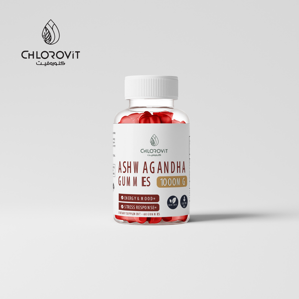 Ashwagandha Gummies 60 gummies – 1000mg | اشواجندا دعم طبيعي لتقليل التوتر وتحسين الطاقة والمزاج