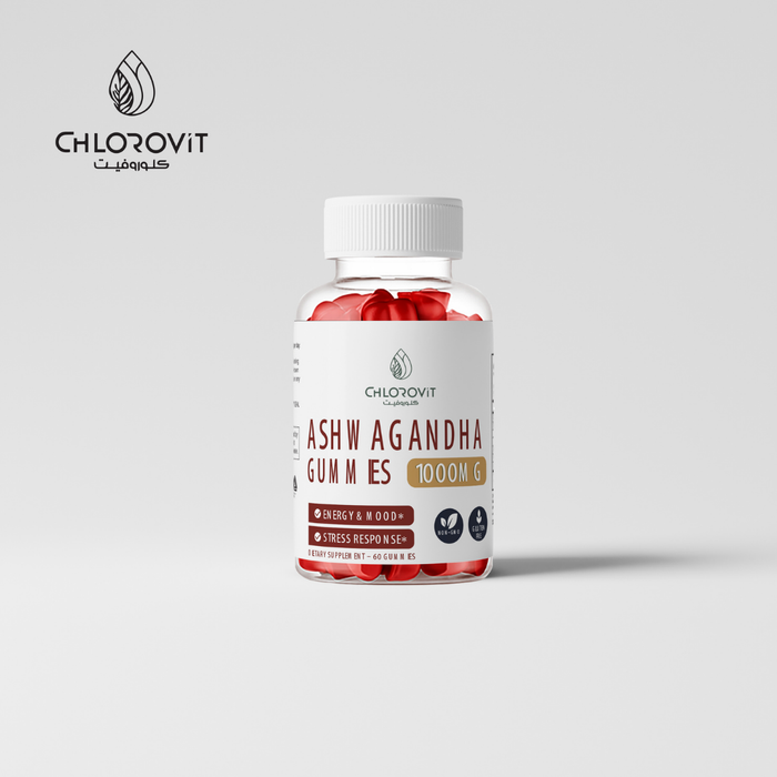 Ashwagandha Gummies 60 gummies – 1000mg | اشواجندا دعم طبيعي لتقليل التوتر وتحسين الطاقة والمزاج