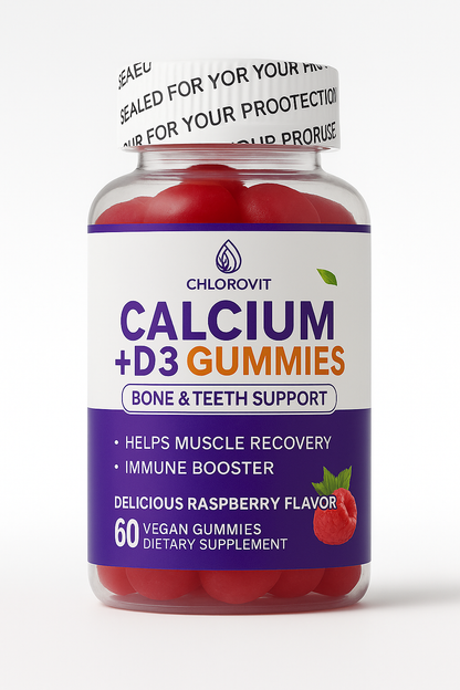 Chlorovit Calcium + D3 Gummies: Bone & Teeth Support – علكات كالسيوم + D3 من كلوروفيت: دعم العظام والأسنان
