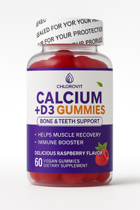 Chlorovit Calcium + D3 Gummies: Bone & Teeth Support – علكات كالسيوم + D3 من كلوروفيت: دعم العظام والأسنان