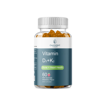 كلوروفيت فيتامين D3 + K2 Gummies – دعم العظام والقلب | ChloroVit Vitamin D3 + K2 Gummies – Bone & Heart Support
