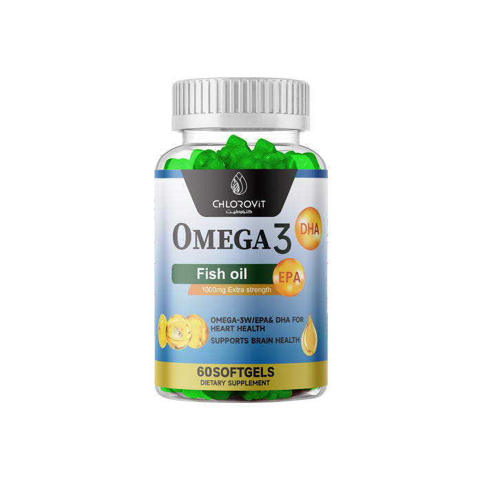 كلوروفيت أوميغا 3 زيت السمك – دعم القلب والدماغ | ChloroVit Omega-3 Fish Oil (EPA & DHA) – Heart & Brain Support