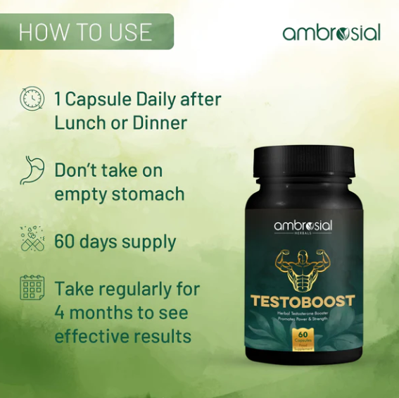 Testoboost من Ambrosial – معزز هرمون التستوستيرون الطبيعي