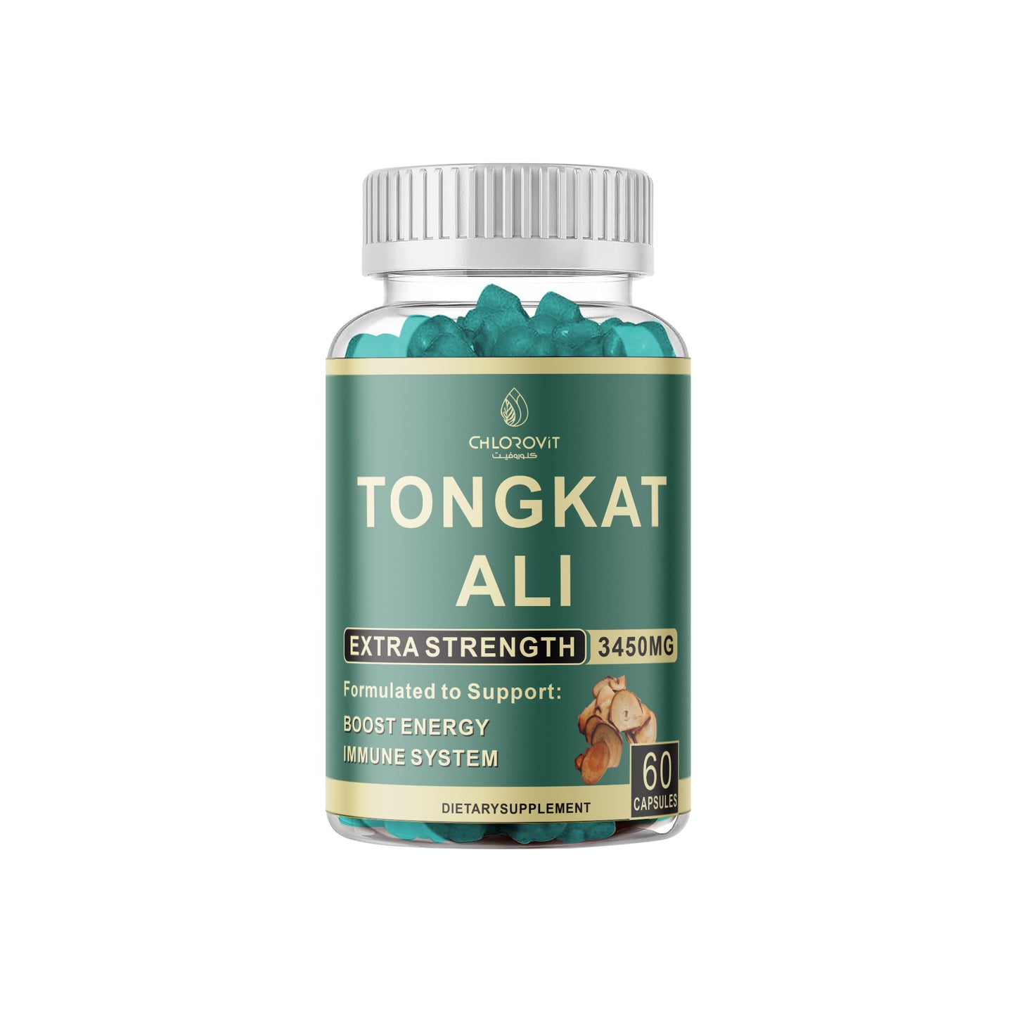 كلوروفيت تونغكات علي – قوة إضافية 3450mg | ChloroVit Tongkat Ali Extra Strength 3450mg – Energy & Vitality Support