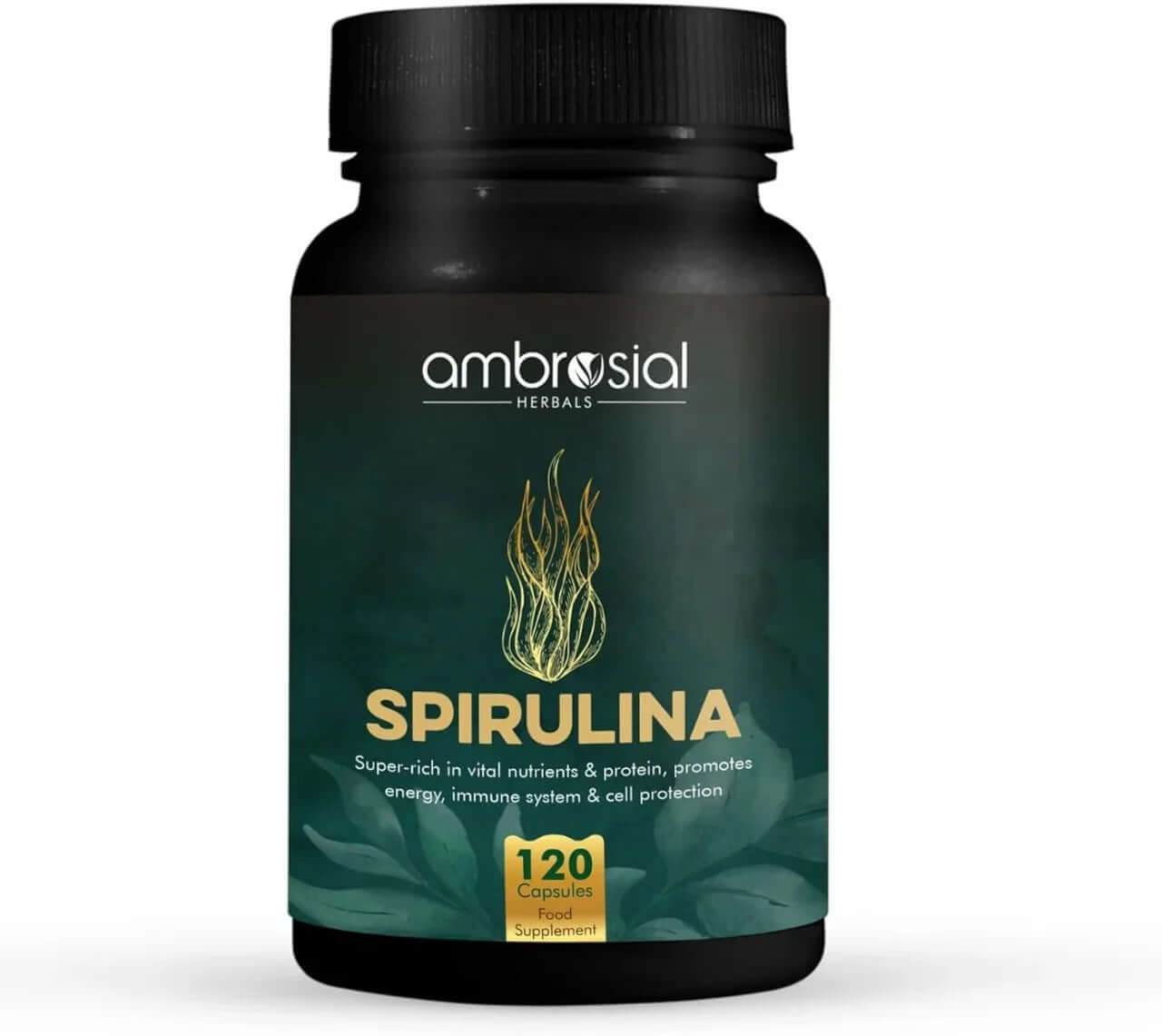 ambrosial Nutri Food Spirulina 120 Capsule 