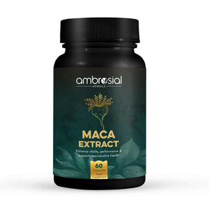 مستخلصات جذور الماكا من أمبروسيال مكمل غذائي | يساعد على التوازن الهرموني | يدعم وظائف المناعة والذاكرة | 60 كبسولة نباتية