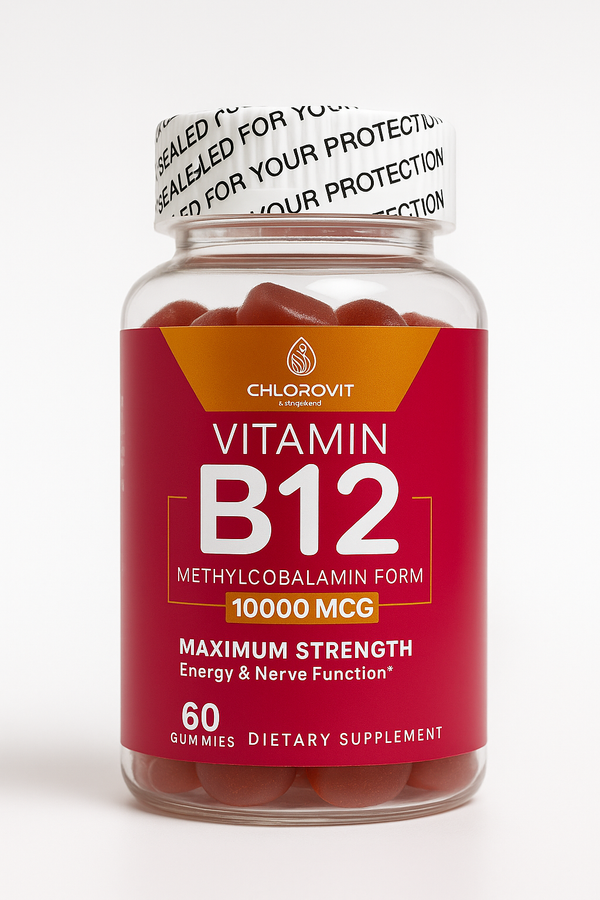 Chlorovit Vitamin B12 Gummies (Methylcobalamin): Energy & Nerve Support – علكات فيتامين B12 من كلوروفيت (ميثيل كوبالامين): دعم الطاقة والأعصاب