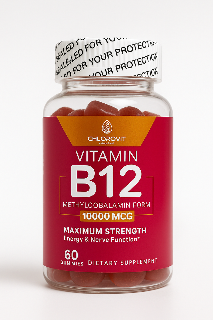 Chlorovit Vitamin B12 Gummies (Methylcobalamin): Energy & Nerve Support – علكات فيتامين B12 من كلوروفيت (ميثيل كوبالامين): دعم الطاقة والأعصاب