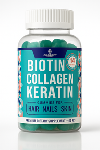 Chlorovit Biotin + Collagen + Keratin Gummies: Hair, Skin & Nail Beauty Support – علكات بيوتين + كولاجين + كيراتين من كلوروفيت: دعم جمال الشعر والبشرة والأظافر