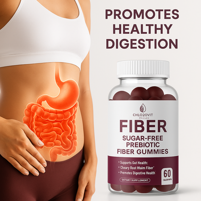Chlorovit Sugar-Free Prebiotic Fiber Gummies: Gut Health Support – علكات الألياف البريبايوتيك الخالية من السكر من كلوروفيت: دعم صحة الهضم