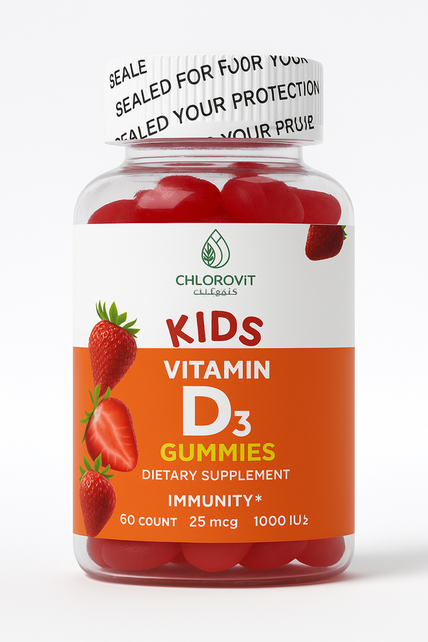 Chlorovit Kids Vitamin D3 Gummies: Bone & Immune Support – علكات فيتامين D3 للأطفال من كلوروفيت: دعم العظام والمناعة