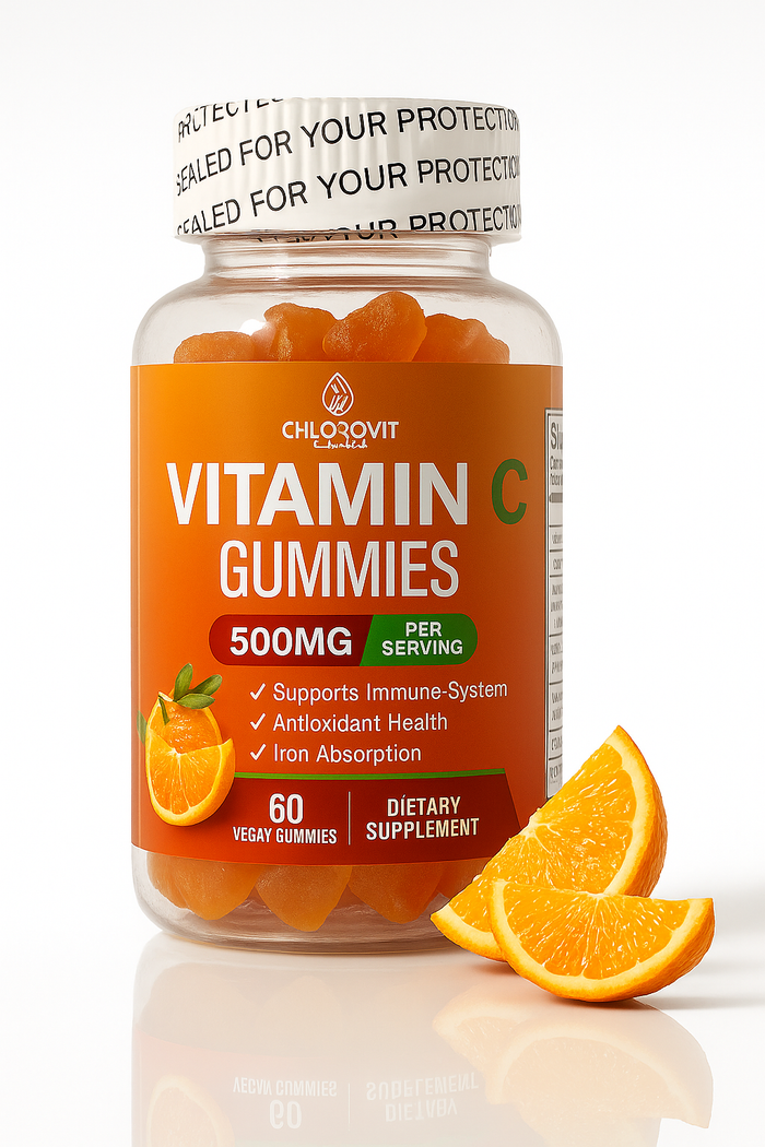 علكات فيتامين C من Chlorovit (كلوروفيت): نكهة برتقال طبيعية — Chlorovit Vitamin C Gummies: Natural Orange Flavor