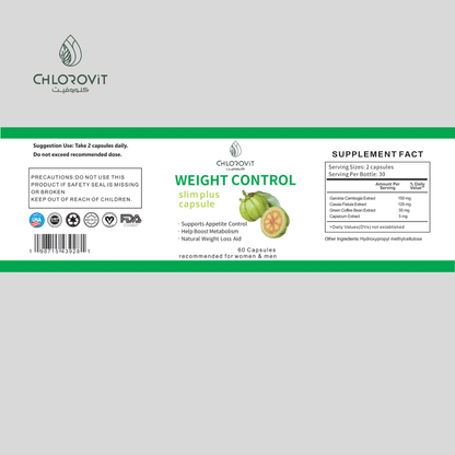 Weight Control - مكمل غذائي لتنظيم الوزن ودعم الصحة العامة | 60 كبسولة | Weight Management & Overall Health Support Supplement - 60 Capsules