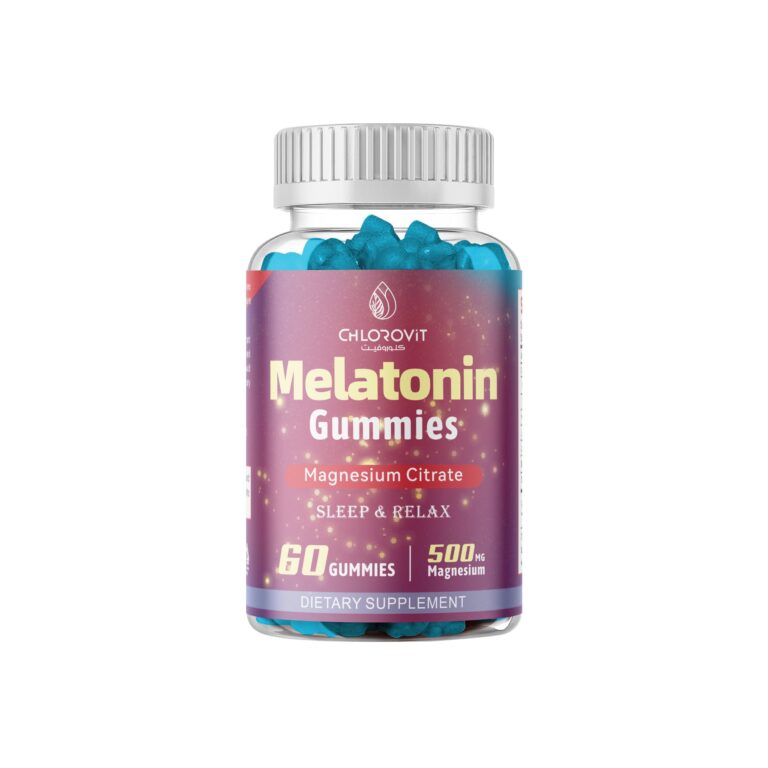 Melatonin Gummies bottle with magnesium for sleep support